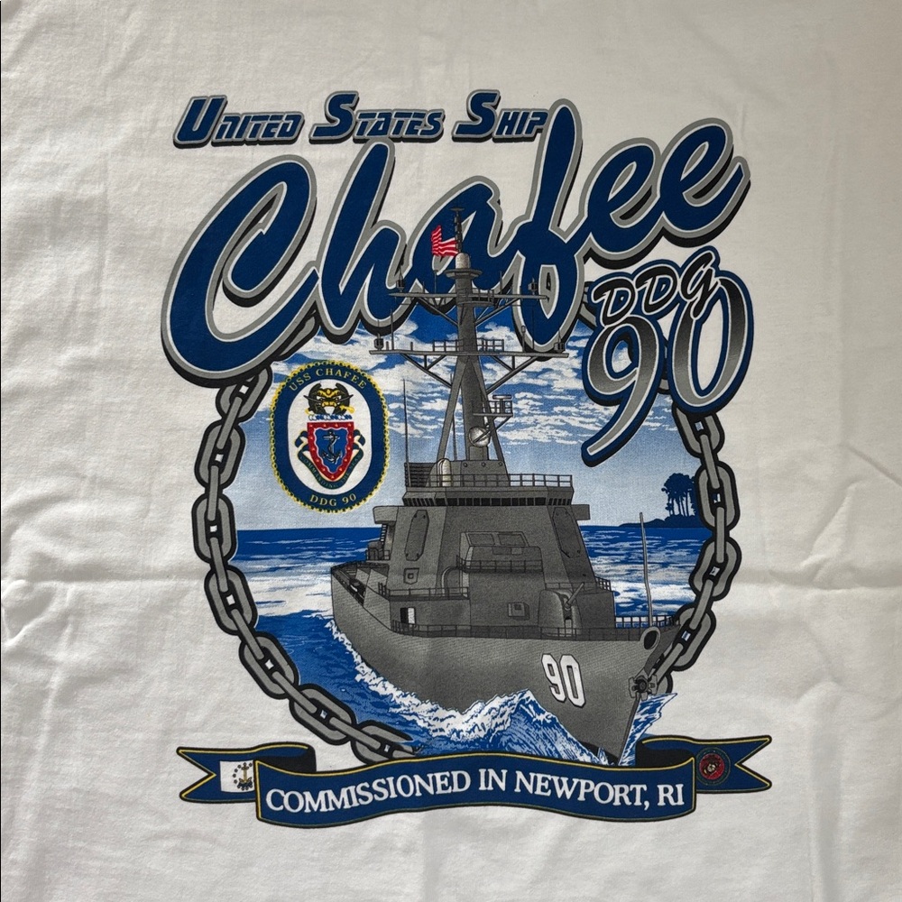 Vintage 2000s USS John H. Chafee Destroyer DDG 90 Lofteez XL T-Shirt